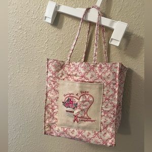 Longaberger Horizon of Hope Pink Plaid Cloth Tote for Breast Cancer Awareness